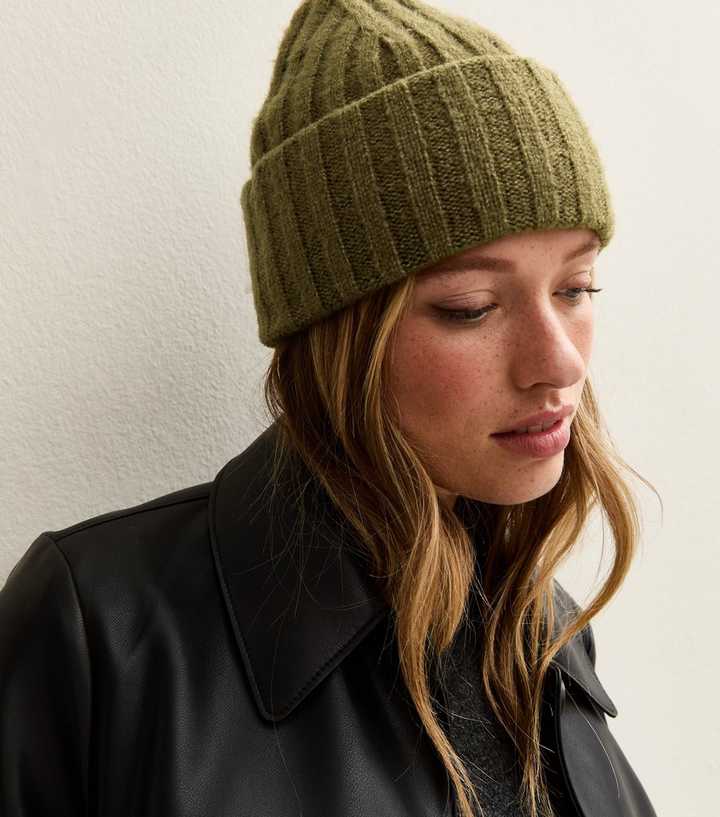Dark Khaki Thick Rib Beanie