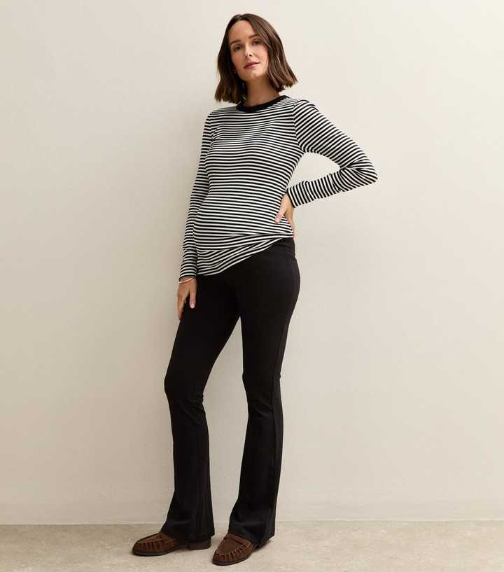 Maternity Black Jersey Kick Flare Leggings