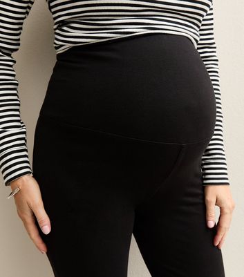Maternity Black Jersey Kick Flare Leggings New Look