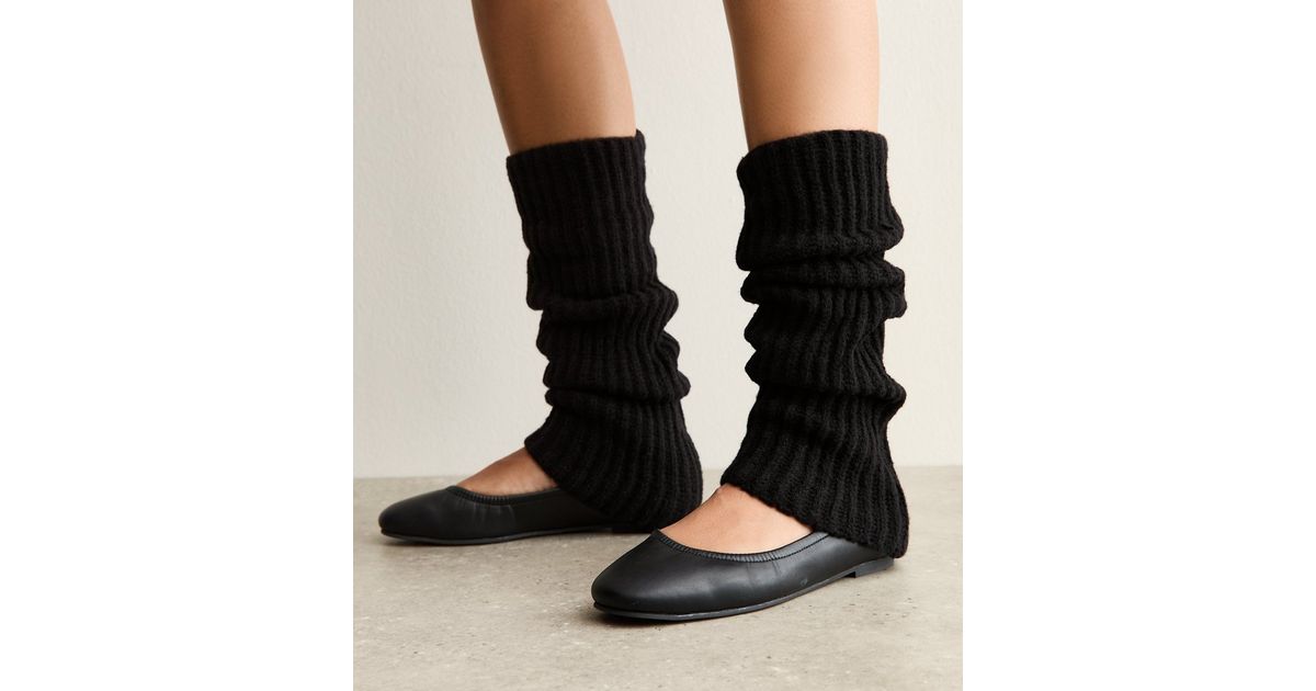Black Ribbed Legwarmers New Look