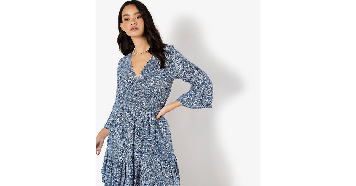 Apricot Blue Paisley Print Mini Dress New Look
