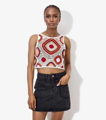 Apricot Black Denim Mini Skirt