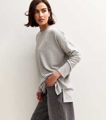 Grey Soft Touch Long Sleeve Top