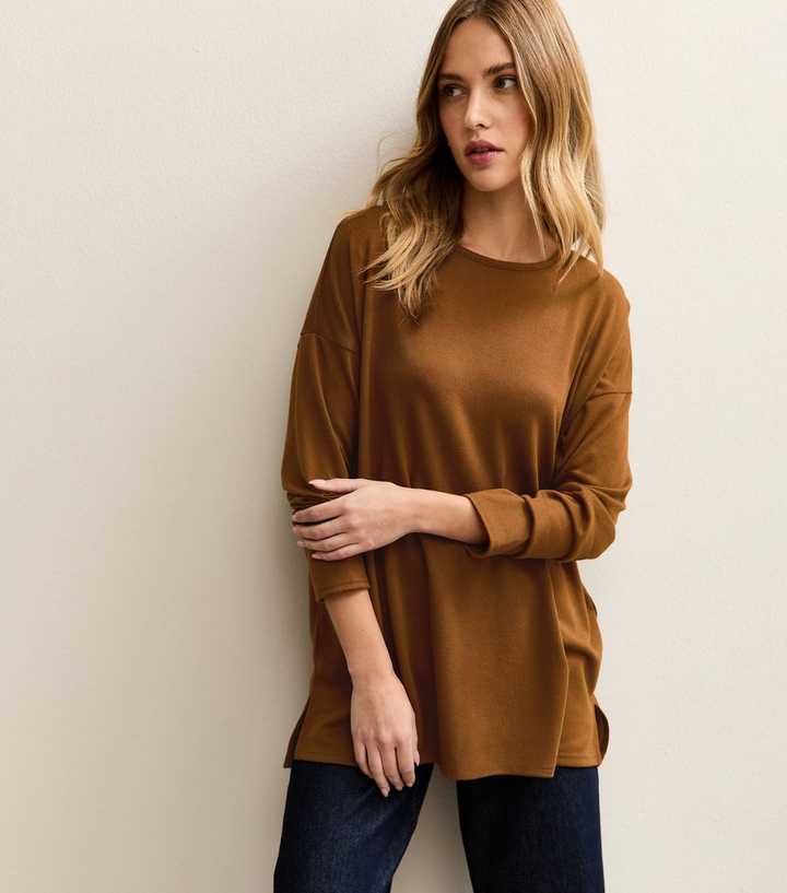 Tan Soft Touch Long Sleeve Top