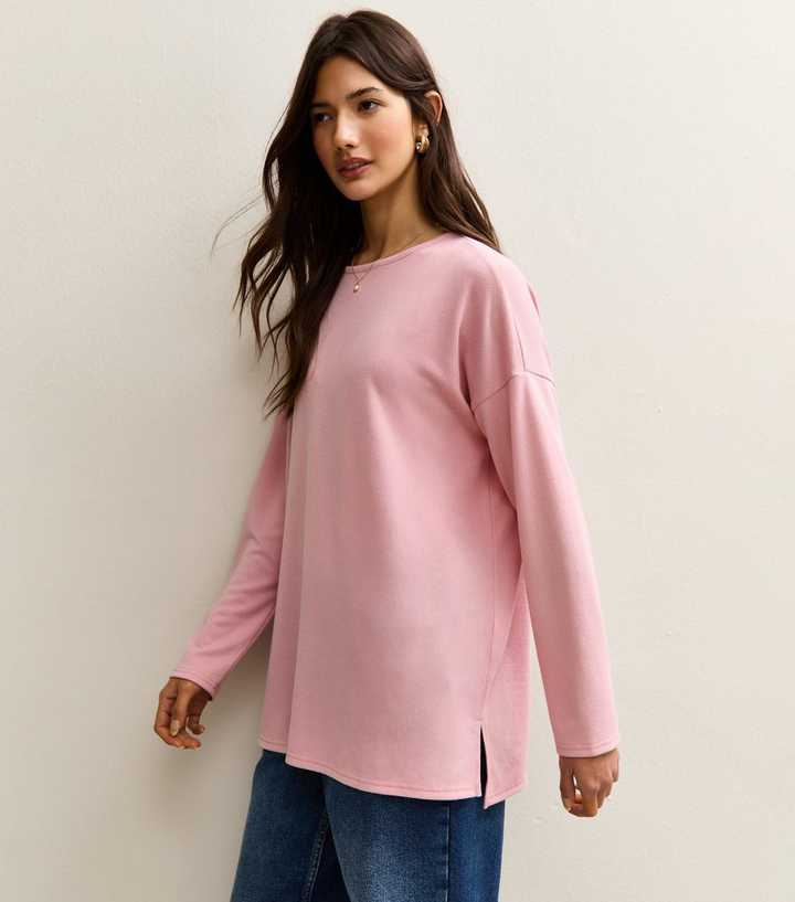 COLLUSION Plus oversized long sleeve football shirt in pink