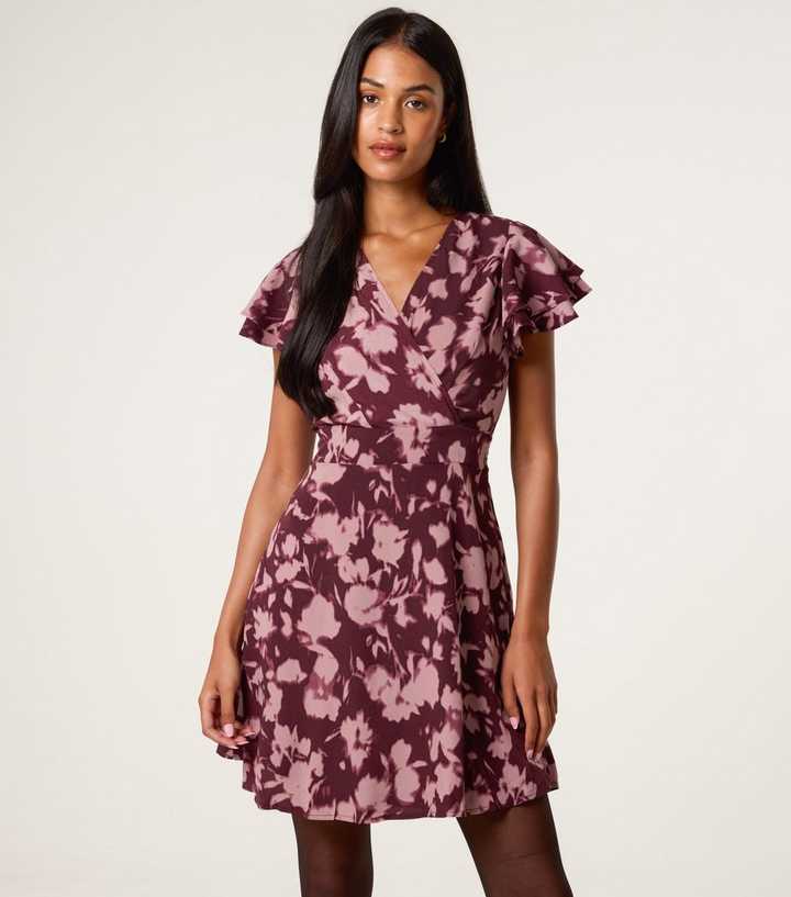 blue vanilla burgundy dress Loraina Scarf Beaded Mini Dress | Burgundy | Womens main image 0