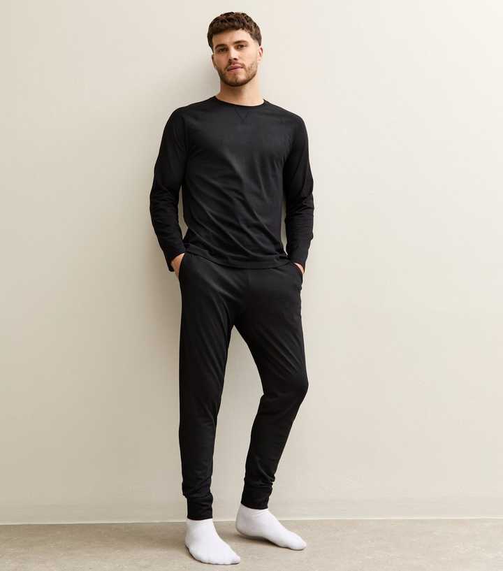 Black Slim Fit Pyjama Set