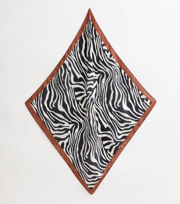 Black Zebra Print Headscarf New Look