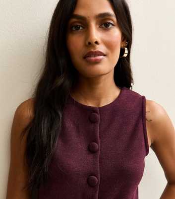 Burgundy Soft Touch Compact Knit Split Front Waistcoat