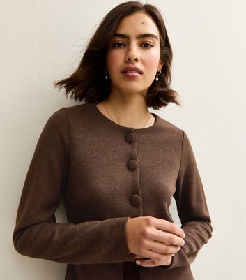 Brown Soft Touch Split Hem Cardigan | New Look