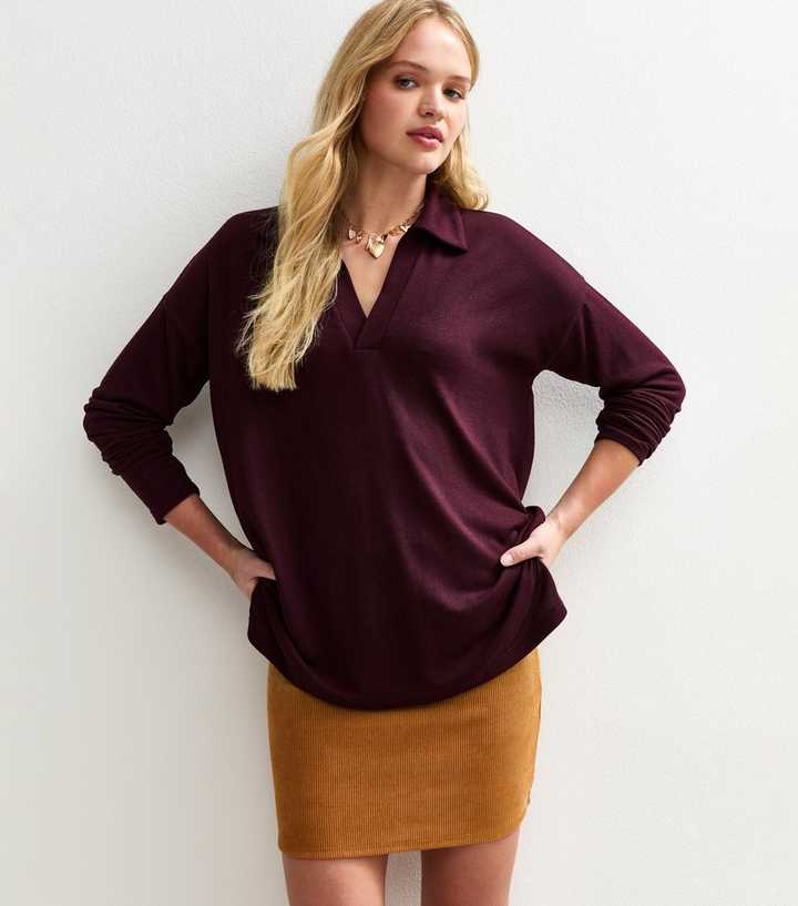 Dark Purple Soft Touch Rugby Polo Top