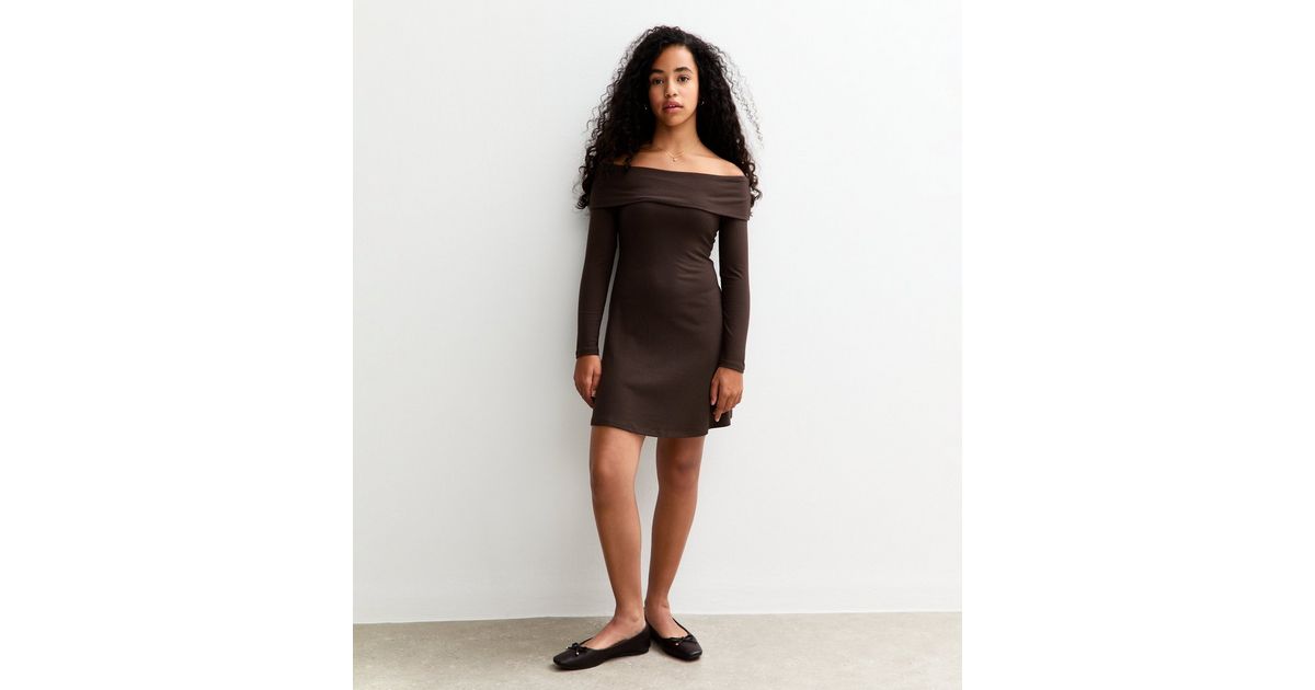cape dress brown Bardot Brown Mesh Long Sleeve Maxi Dress Size S – Mine & Yours main image 1