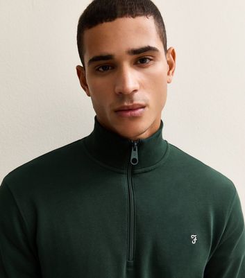 Farah Jim Herren-Sweatshirt Mit 1/4-Reißverschluss – Aus Bio-Baumwolle, Schmale Passform