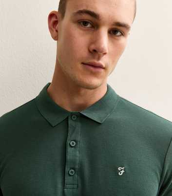 Farah Green Fitted Short Sleeve Polo