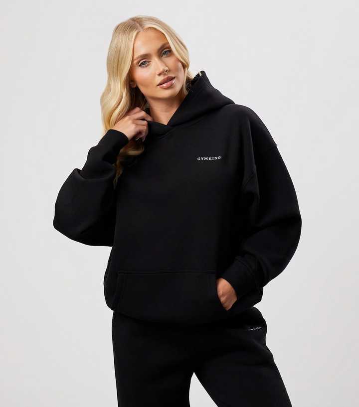 Gym King 365 Black Logo Embroidered Hoodie 