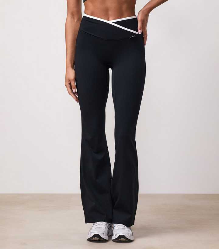 Gym King Black Contrast Trim Flared Leggings