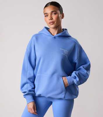Gym King Define Blue Logo Print Hoodie