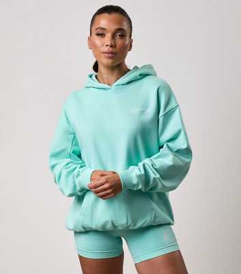 Gym King Mint Green Reset Logo Print Hoodie