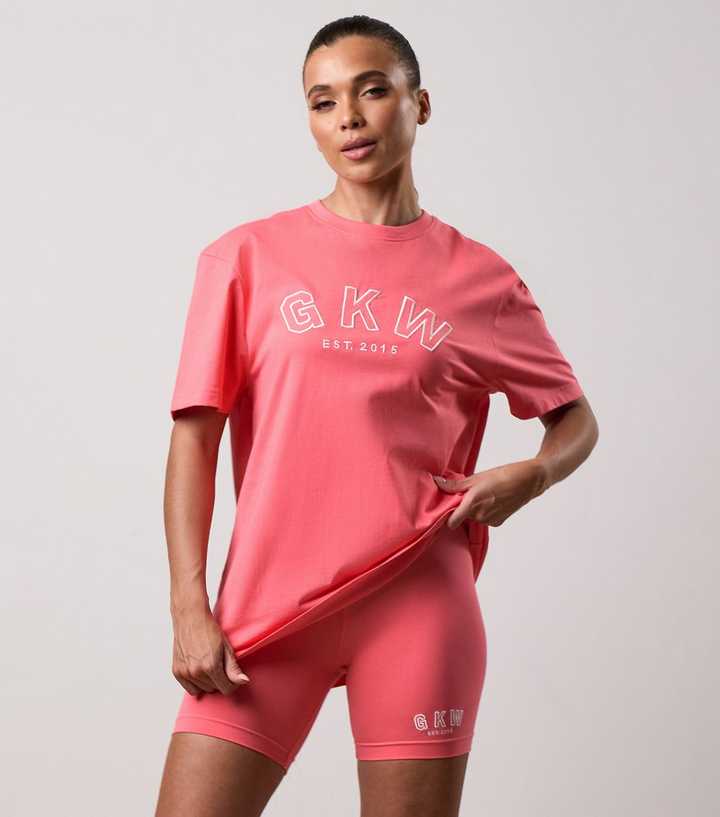 Gym King Coral Logo Embroidered Boyfriend Fit T-Shirt