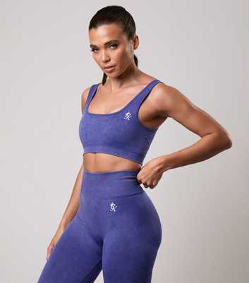 Gym King Bright Blue Seamless Ribbed Sports Bra