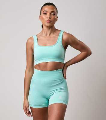 Gym King Mint Green Seamless Ribbed Sports Bra