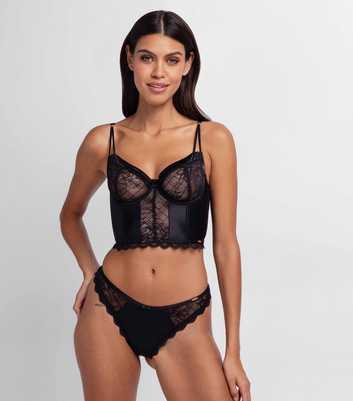 Dorina Black Lace Trimmed Bustier
