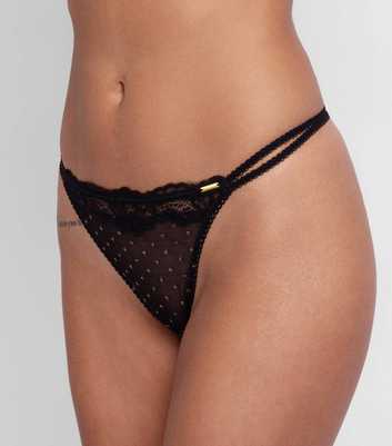 Dorina Black Shimmer Dot G-String