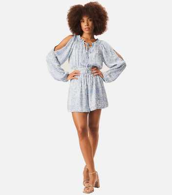 Gini London Paisley Print Slit Sleeve Playsuit