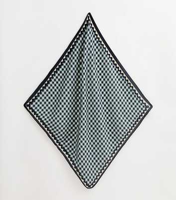 Blue Check Print Headscarf
