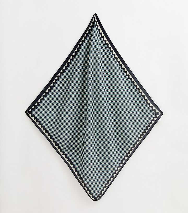Blue Check Print Headscarf