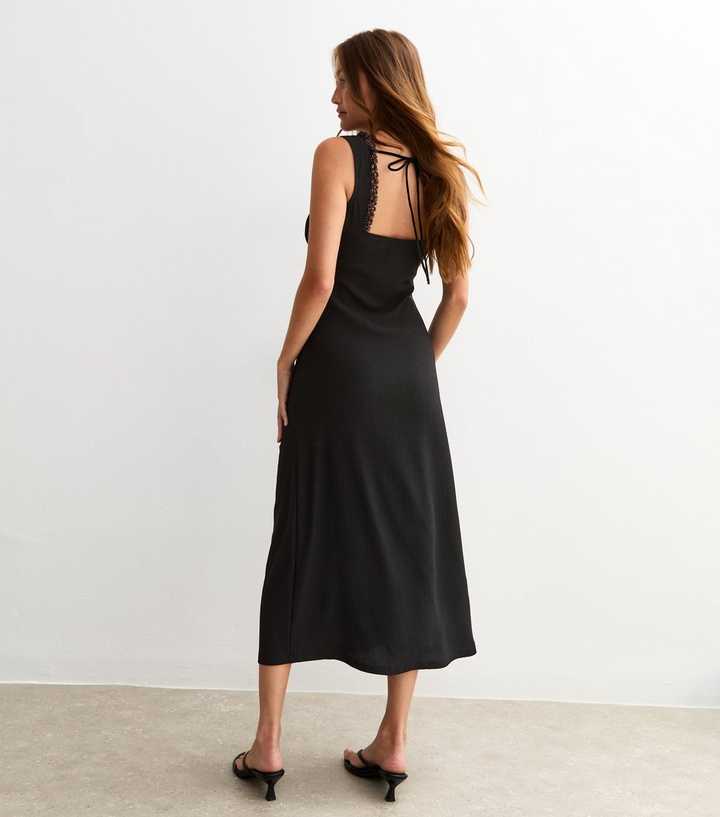 textured crinkle lace midi dress Nuoqisi Women's Gothic Style Wave Crinkle Long Sleeve Asymmetric Lace Panel Dress - Dark Romantic Midi Dress with Textured Detail
