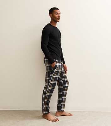 Jack & Jones Black Regular Check Pyjama Bottoms