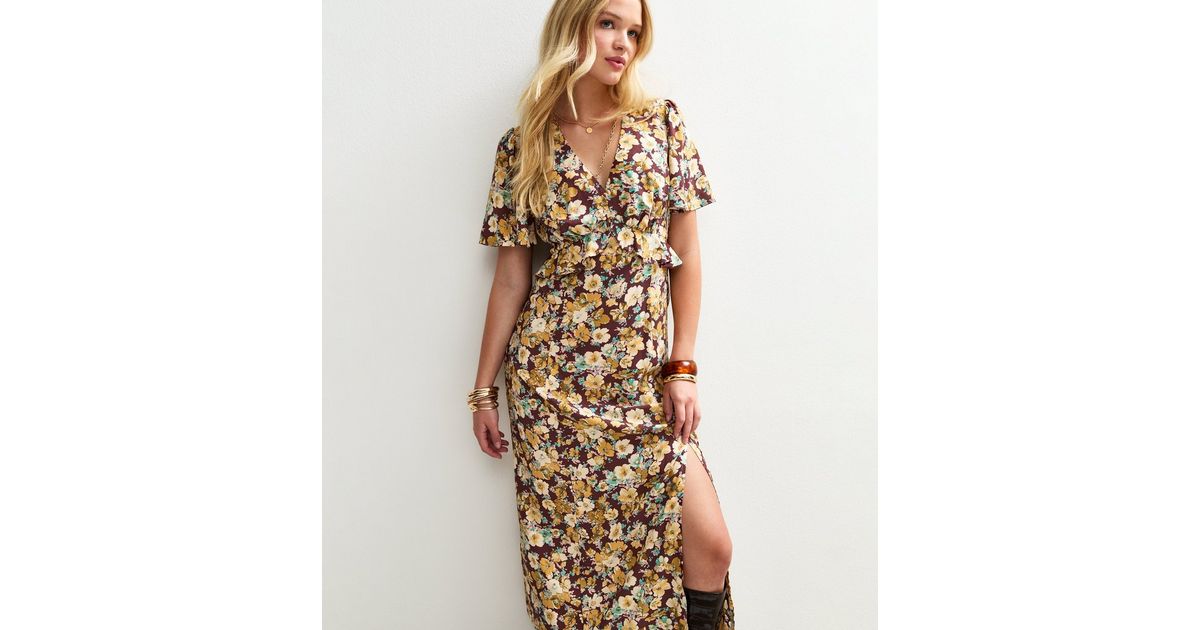Floral Print Ruffle-Trim Midi Dress main image 1