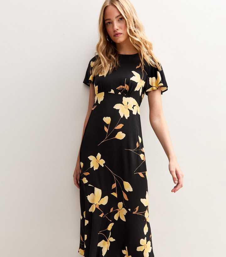 knee length dresses for ladies Watermelon Multi Floral Print Tiered Midi Dress with Belt – Elilhaam main image 1