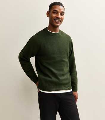 Jack & Jones Dark Green Regular Crew Neck Jumper