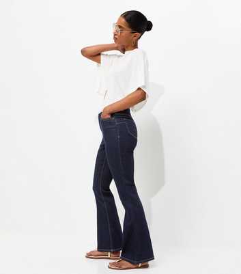 Rinse Crease Front Flared Leg Jeans