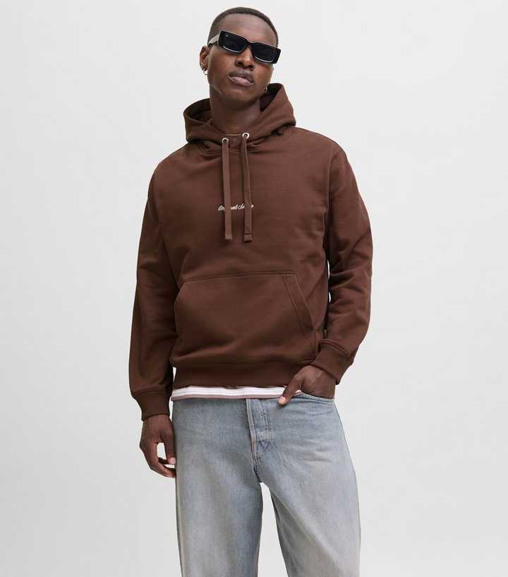 Jack & Jones Brown Embroidered Original Studio Hoodie