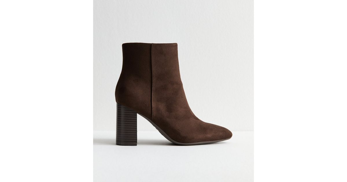 CD Icon Heeled Ankle Boot 40mm Brown Orange Suede