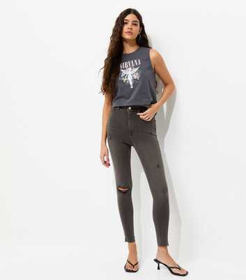 Black Hallie Disco Ripped Skinny Jeans