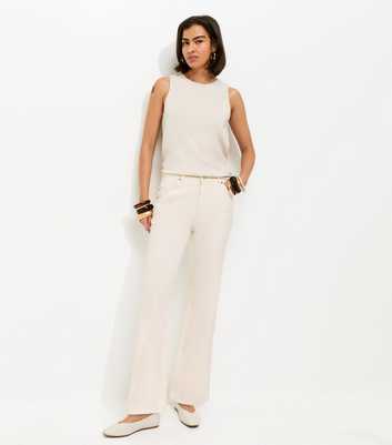 Anica Off White Straight Leg Jeans