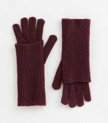 Burgundy Glove and Detachable Handwarmer