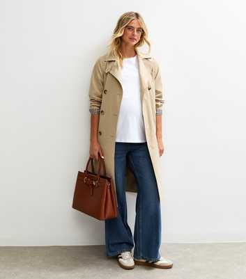 Maternity Blue Over Bump Adalae Wide Leg Jeans