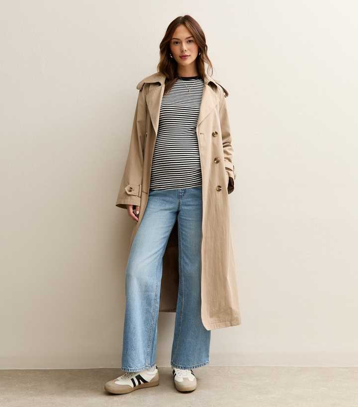 Maternity Light Blue Over Bump Adalae Wide Leg Jeans