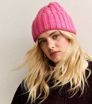 Hot Pink Cable Chunky Beanie