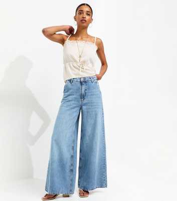 Blue Palazzo Wide Leg Jeans