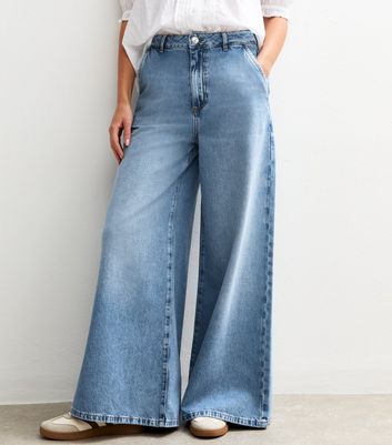 Blue Palazzo Wide Leg Jeans