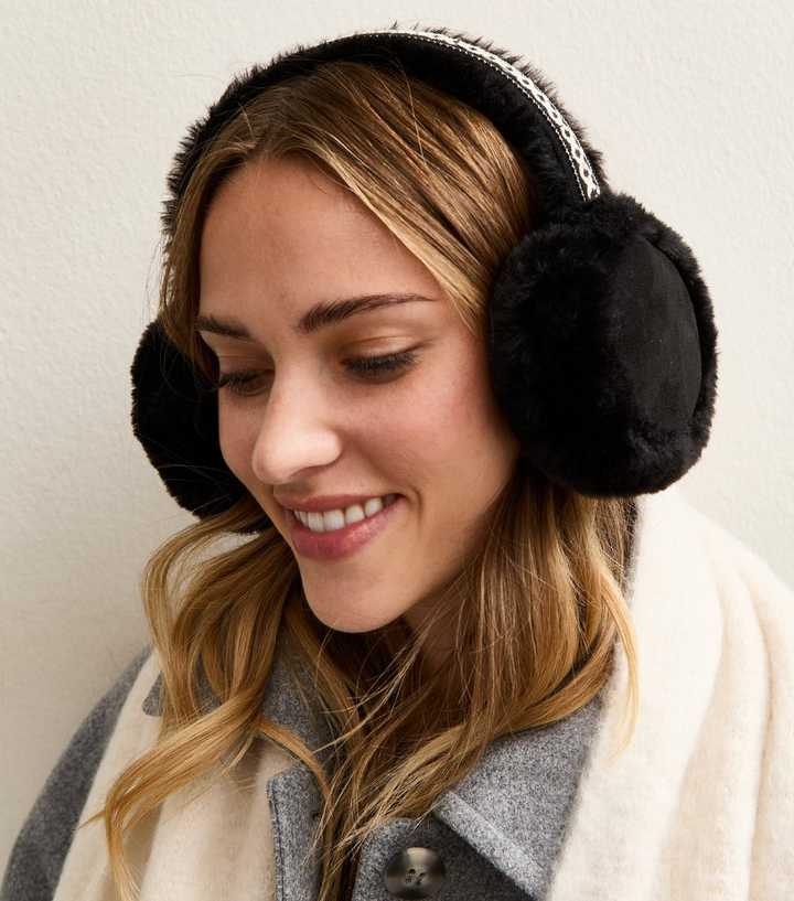 Black Faux Fur Earmuffs