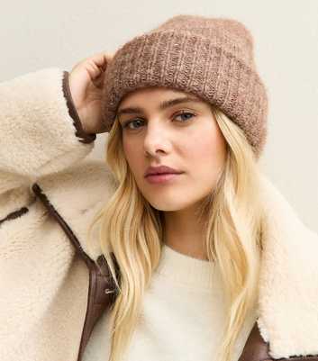 Brown Mixed Yarn Beanie