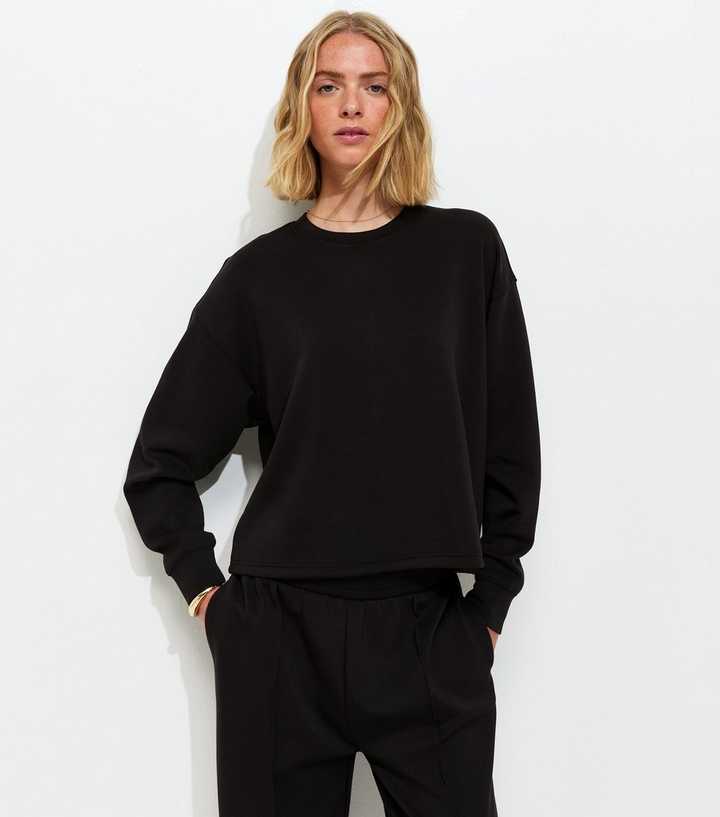 Premium Black Oversized Crew Neck Sweatshirt