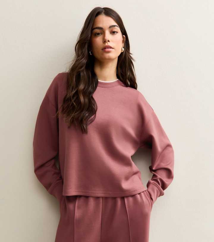 Premium Bright Pink Oversized Crew Neck Sweatshirt
